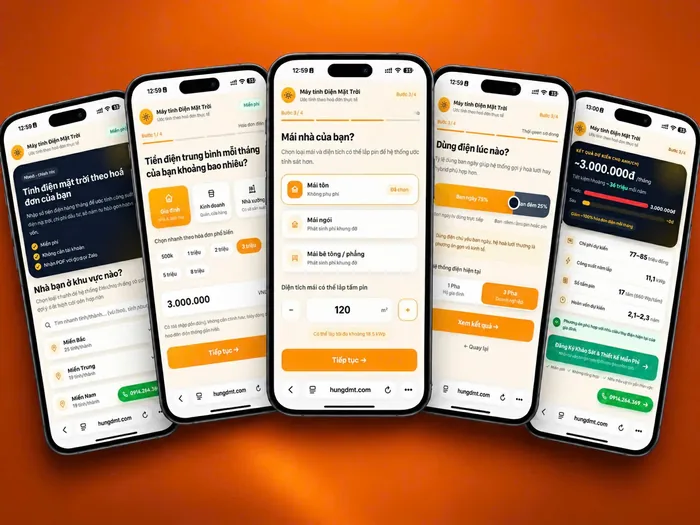 Web app tính toán điện mặt trời, hiển thị trên điện thoại, do Claude Code dựng