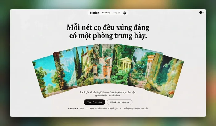 Website trưng bày và bán tranh do Claude Code dựng
