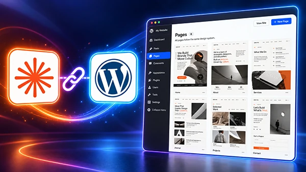 Minh họa Claude kết nối với trang quản trị WordPress